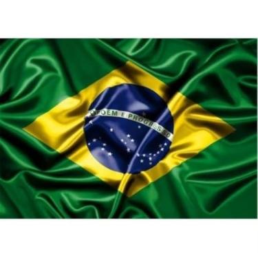 Imagem de Bandeira Brasil Grande Com Cores Vivas Em Cetim 1,50 X 1,00