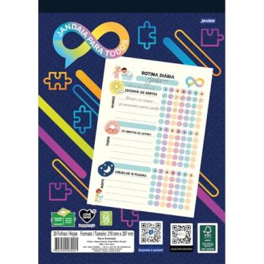 Imagem de Bloco de Anotações, Jandaia, Neuro, Rotina, Flex, 28 Folhas