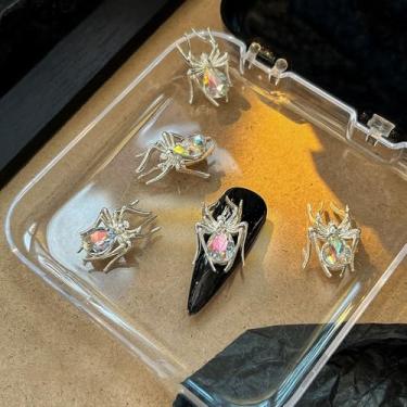 Imagem de Decoração de aranha 5 peças design gótico manicure joias coloridas aranha arte unhas strass manicure (5 peças estilo 5)