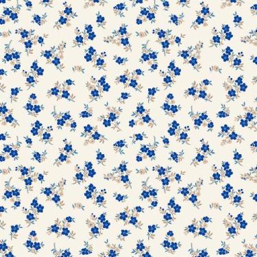 Imagem de Tecido Tricoline Mini Floral Sintonia Marinho - Peripan - 50 x 150 cm 