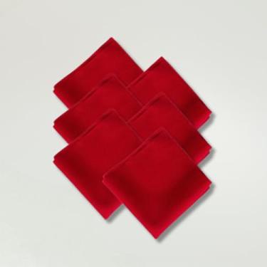 Imagem de Kit de Guardanapos Basic, 6 Peças, Tecido Oxford, 35x35cm, Mesa Posta, Decoração Elegante (Vermelho)