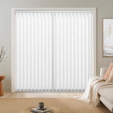 Imagem de LazBlinds Slats de substituição para persianas verticais com filtragem de luz – Tecido de poliéster para porta de vidro deslizante, pátio e janelas, 209,6 cm x 9 cm, pacote com 20, branco