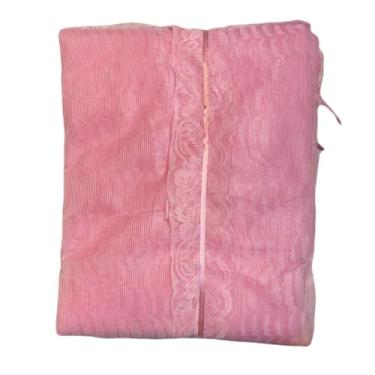 Imagem de Mosquiteiro Completo Casal/Queen com Armação Volta ao Mundo – Anti Mosquito Luxo, Renda Delicada, Suporte Fixo(Rosa,Casal)