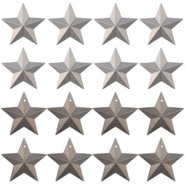 Imagem de GORGECRAFT 100 peças, estrela de celeiro de metal rústica tridimensional em massa inacabada, estrelas mágicas do Texas para decoração patriótica de 4 de julho