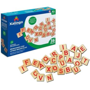 Imagem de Brinquedo pedagogico madeira brincando com as letras 36pcs. xalingo