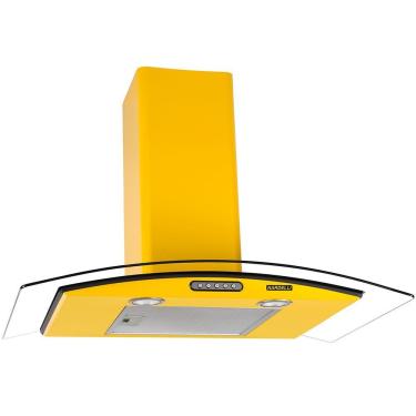 Imagem de Coifa De Parede 80cm Vidro Curvo Slim Nardelli Yellow