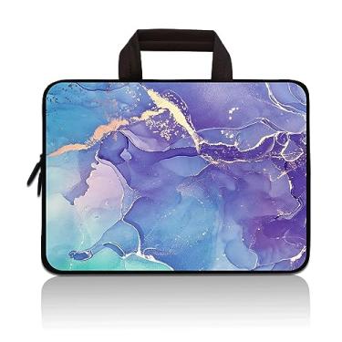 Imagem de Bolsa universal para tablet infantil de 7 a 9 polegadas, bolsa de neoprene à prova de choque, bolsa portátil compatível com Apple iPad mini, Samsung, HP (mármore roxo 1)