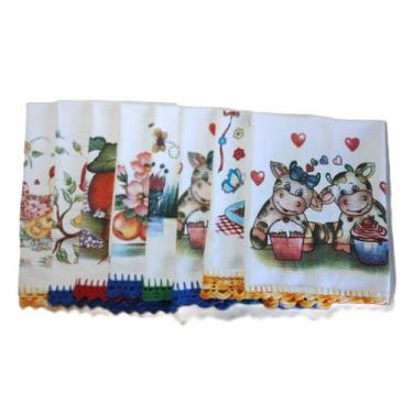 Imagem de Pano de Prato de algodão tamanho 67 x 42 cm Kit com 9 unidades - OBER