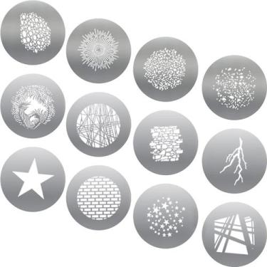 Imagem de Kit GOBO Soonpho, redondo, 12 peças com padrões ocos para Godox SA/VSA