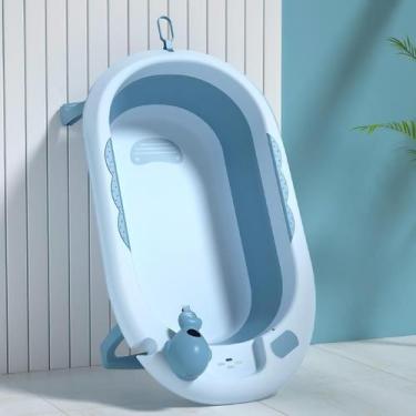 Imagem de Banheira Infantil Portátil Dobrável Com Termômetro Bebê Neném - Tibaby