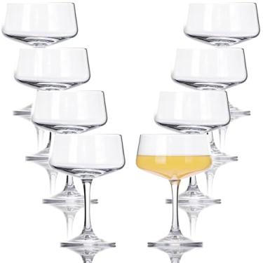 Imagem de Conjunto de copos de martini de cristal soprado à mão de 227 a 241 g para café expresso, martini, Manhattan, cosmopolitan, Margarita - copos elegantes de coquetel para bar em casa, jantares