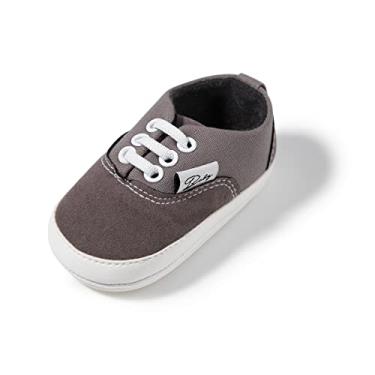 Imagem de Tênis infantil para meninos e meninas, sem cadarço, antiderrapante, para caminhada, A1/cinza, 12-18 Months Toddler