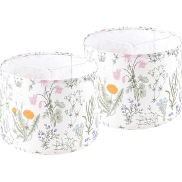 Imagem de Conjunto de abajures GO&SO Large Drum com estampa floral 40x40x30cm de