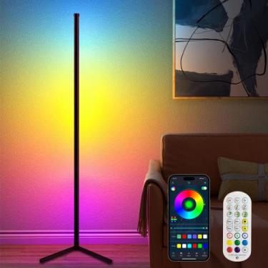 Imagem de Luminária de chão de canto TJOY Led Smart RGBW Color Changing, pacote 