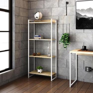 Imagem de Estante Dynamica 60X30X146cm C/04 Prateleiras Estrutura Branca - Compa