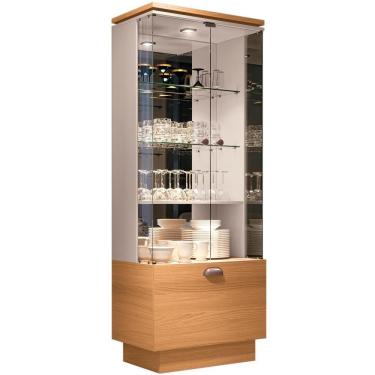 Imagem de Cristaleira Nicho Adega Com Led Portas De Vidro Dominic B01 Cinamomo Off White