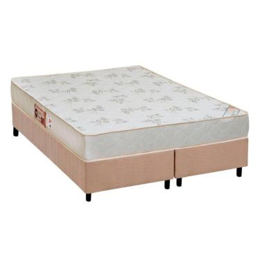 Imagem de Cama Box King: Colchão Espuma D33 Castor Sleep Max Relax + Base Crc Suede Clean(193X203)