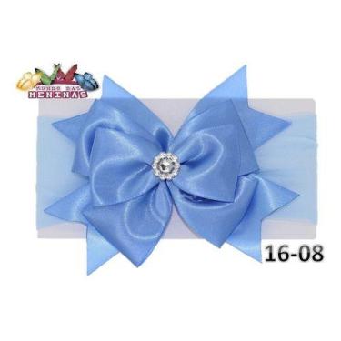Imagem de 1 Faixa Cabelo Meia Seda Bebe Laços Headband  - Mundo das Meninas, azu