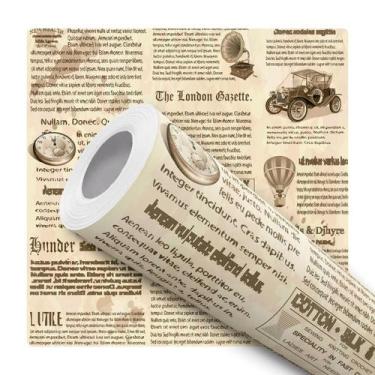 Imagem de Papel de Parede Vinílico Jornal Vintage Retro Sala Quarto 1.5m - DELIQ