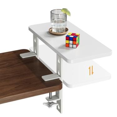 Imagem de JYLH JOYSEEKER Extensor de mesa 3 em 1 de 40 cm x 19 cm, prateleira organizadora lateral/superior resistente, armazenamento de mesa ajustável para acessórios de escritório, suporte de monitor e laptop