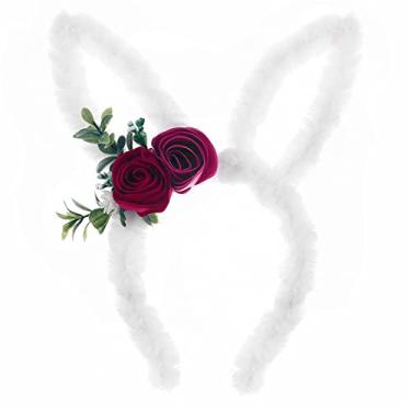 Imagem de LDDCX Easter Bunny Ear Headband Crown Garland Flower Birthday Headwear Rabbit Cosplay Photography Prop.(LDZ50) (I)