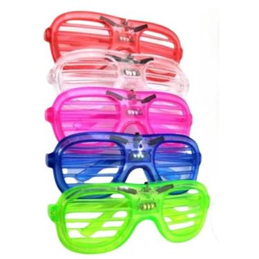 Imagem de Kit Festa Neon 10 Unidades Oculos LED Neon Colorido Para Festa Carnaval Casamento Balada(Modelo Retangular 6 Unidades)