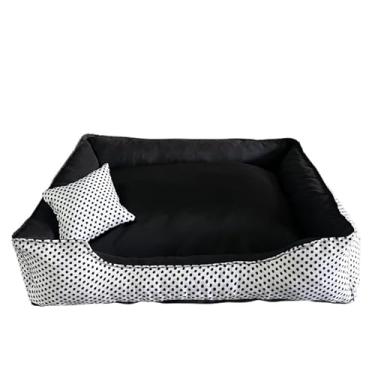 Imagem de Cama Caminha Pet Cachorro Tamanho Grande Confortável Com Zíper Lavável + Almofadinha(BRANCO COM BOLINHA BRANCA,GG - 70X60X18)