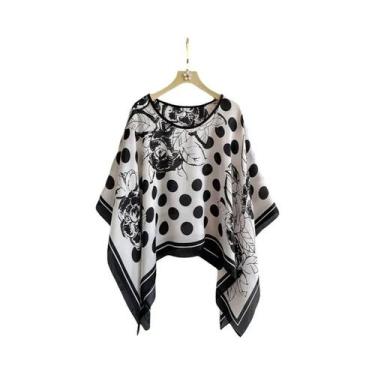 Imagem de Pashmina De Seda Feminina De 110cm, Estampa De Moda De Verão, Protetor