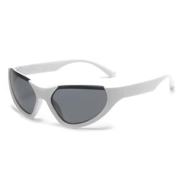 Imagem de Óculos de Sol Steampunk Y2K Unissex para Homens e Mulheres, Design Esportivo Punk, Lentes Espelhada