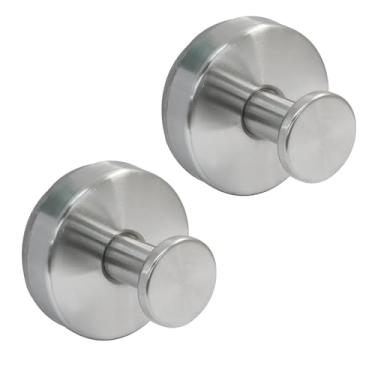 Imagem de verkelly Pacote com 2 ganchos resistentes com ventosa – suportes removíveis para toalha e bucha, à prova d'água e à prova de ferrugem (prata)