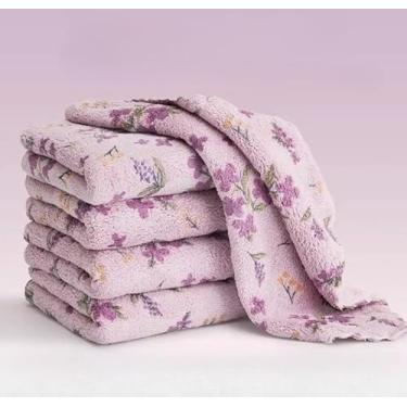 Imagem de Conjunto de toalhas de cozinha e panos de prato 24 x 24 cm panos de prato super macios e absorventes, conjunto de 5 (roxo)