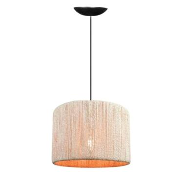 Imagem de Luminária Pendente Modelo Paris em Corda Sisal Natural Palha Fio Preto