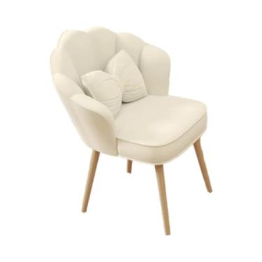 Imagem de DimyFew Cadeira de vaidade com design nórdico e travesseiro para maquiagem, Off white