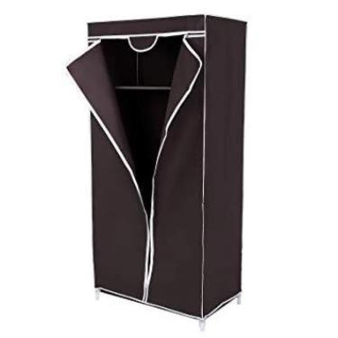 Imagem de Guarda Roupa Portatil Armario Multifuncional Arara Cabideiro Dobravel Organizador Camping Preto