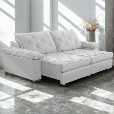Imagem de Sofá Retrátil E Reclinável 2,20m Clara | Conforto Premium E Design Elegante Cinza