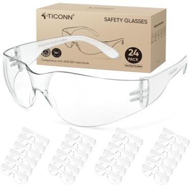 Imagem de Óculos de segurança TICONN Clear para homens e mulheres (pacote com 24