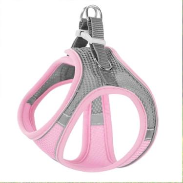 Imagem de Peitoral refletivo antipuxão, alça acolchoada à prova de fuga para gatos grandes, malha respirável e liberação rápida para cães pequenos e gatos