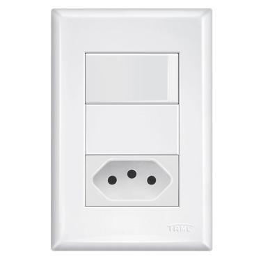Imagem de Interruptor Fame 1 Tecla C-tomada Distanciada - 3889 Evidence