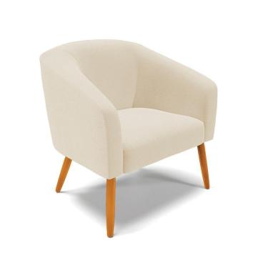 Imagem de Cadeira Sala De Jantar Pé Palito Castanho Stella Linho D03 - D\'rossi Cor Bege