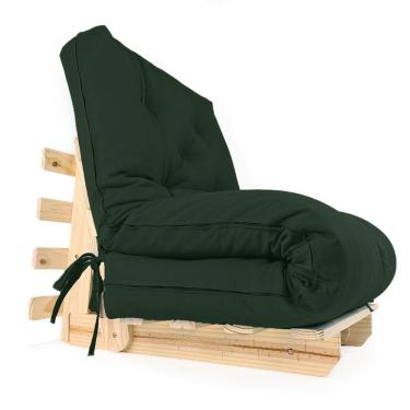 Imagem de Sofa Cama Solteiro Futon Dobrável Verde Militar