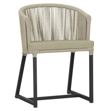 Imagem de Cadeira De Jantar Noronha Alumínio Preta E7 Trama  Rami