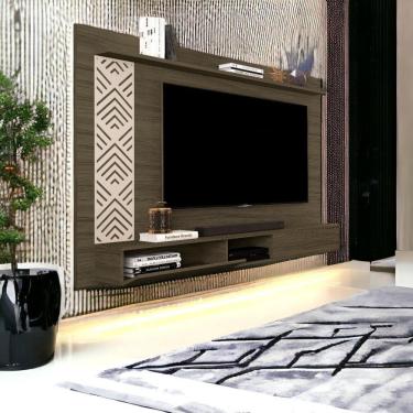 Imagem de Painel Para Tvs Até 60 Pol Roma Castanho E Off White Cambel