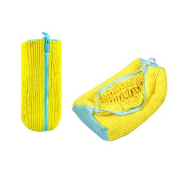 Imagem de Bolsa para máquina de lavar sapatos XXL, pacote com 2 sacos reutilizáveis para máquina de lavar, sacos de malha de 38 cm para tênis, tênis e chinelos, design de limpeza profunda de 360° com zíper