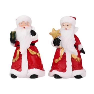 Imagem de Fxzqgnh 2 Estatuetas de Papai Noel, Decoração de Mesa, Decoração de Natal, Artesanato, Enfeites de Mesa para Escritório, Quarto, Lareira, Festa