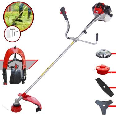 Imagem de Roçadeira Multifuncional RT52L Toyama À Gasolina 52cc 2HP Alta Rotação Com Carretel Nylon + Faca 2 Pontas + Faca 3 Pontas + Escova de Aço 38 Cerdas