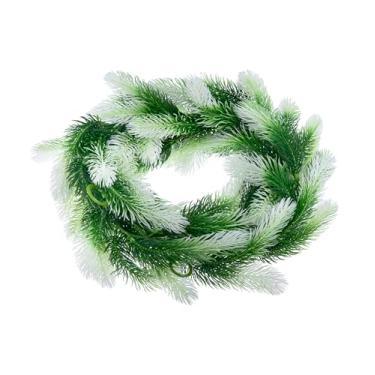 Imagem de Guirlanda de Natal, guirlanda de pinheiro verde artificial, decoração de Natal para porta da frente, parede e decoração de casa, branco-verde