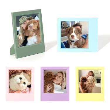 Imagem de WOGOZAN Moldura Polaroid para Polaroid I-Type/Now/Now+/OneStep/I-Type/Filp Molduras clássicas de 9 x 10 cm para tela de mesa (colorida) (pacote com 5)