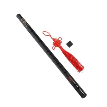 Imagem de Flauta de bambu de madeira, três tamanhos de instrumentos de sopro, flauta adulta preta com borlas (F2,3 x 42 cm)