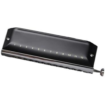 Imagem de Gaita Profissional Play Instrumento Gaita de 12 Furos Transparente Pente ABS Tampa de Aço Inoxidável Sem Válvula (Cor: B)