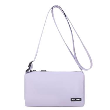 Imagem de MIRLEWAIY Bolsa tiracolo minimalista, leve, de grande capacidade, bolsa de ombro casual esportiva à prova d'água, Roxa, Bolsa transversal moderna minimalista
